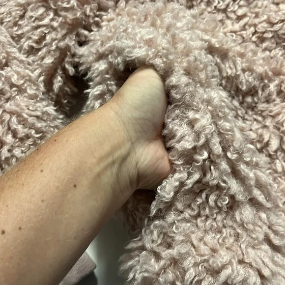 New Faux fur jacket Jessica Simpson 1X lined rose smoke jacket hook eye closure - Picture 6 of 11